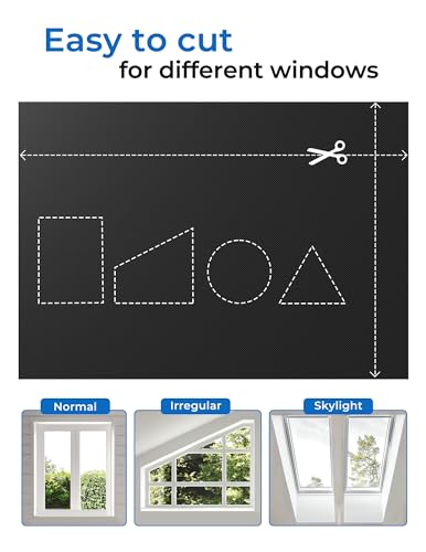 Blackout Curtains 60"x36" Portable No Drill Black Out Window Cover