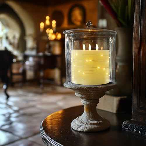 3 Wick Extra Large Flameless Candles with Timer Remote