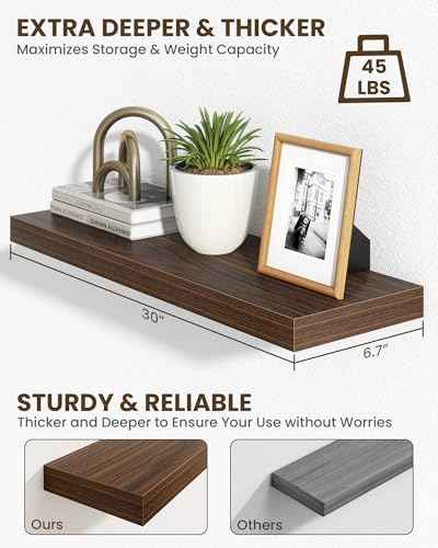 30" Floating Shelves for Wall (2 Count)