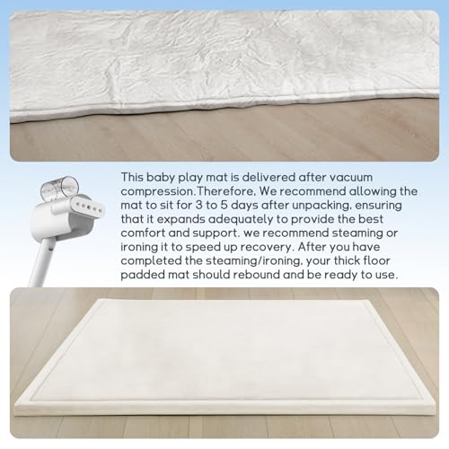 Baby Play Mat for Floor Nursery Rug Muscle Mat Area Rug Playroom Rug 79"x79" Playpen Mat Elastic Foam 1.3" Thick Crawling Mat for Babies