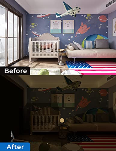 Blackout Curtains 48"x60" Portable No Drill Black Out Window Cover