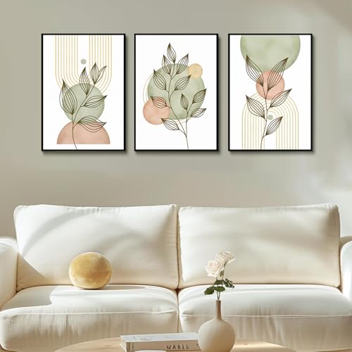 3Pcs Sage Green Boho Canvas Wall Art (3 Count)