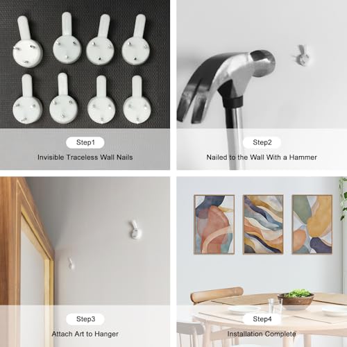 Large Abstract Neutral Framed Canvas Wall Art Set (3 Count)