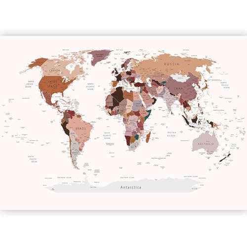 Wall Mural World Map 138x101 in (96.44 Sq Ft)