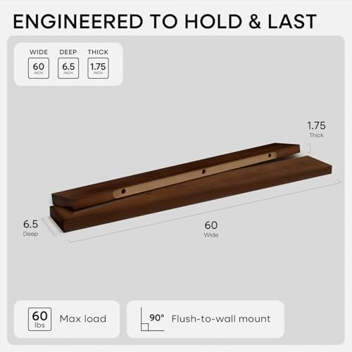 60 Inch Floating Shelves (2 Count)
