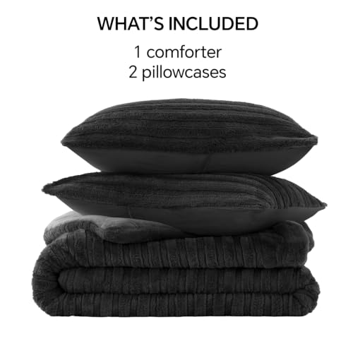 Faux Fur Queen Comforter Set