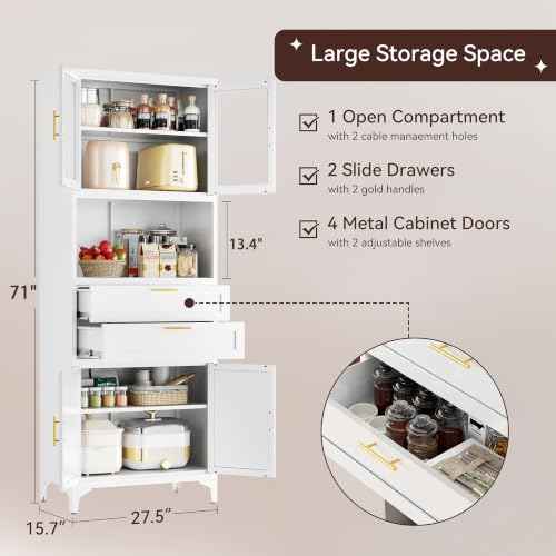 71" Kitchen Pantry Cabinet