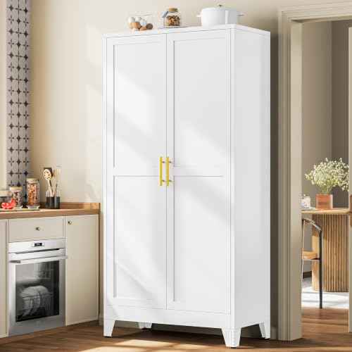 Metal 79“ Kitchen Pantry Cabinet