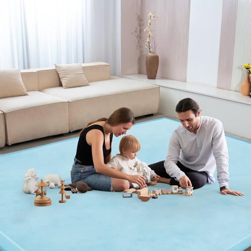 Baby Play Mat for Floor Nursery Muscle Area Rug Playroom Rug 74x50" Elastic Foam 1.3" Thick Crawling Mat for Babies