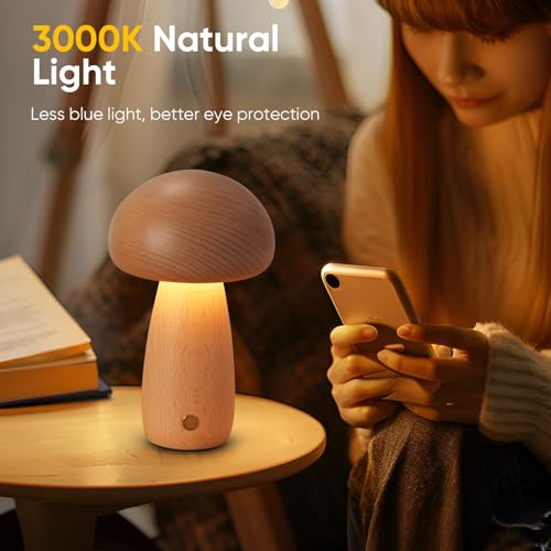 2 Pack Wooden Mushroom Lamp (2 Count)