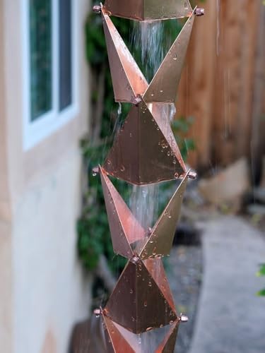 Nutshell Stores Origami Rain Chain - Copper - 17 Feet