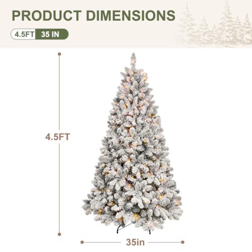4.5 ft Prelit Flocked Christmas Tree