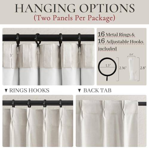 Birch Blackout 112 Inches Extra Long Living Room Curtains 2 Panels Set (2 Count)