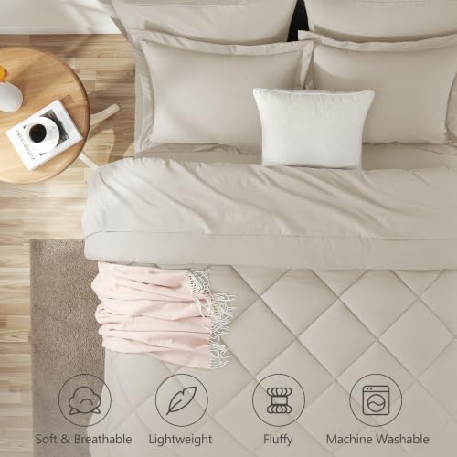 Queen Comforter Set with Sheets Beige