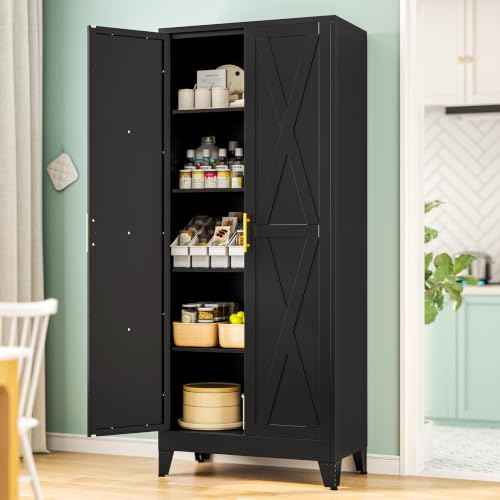 71" H Tall Kitchen Storage Cabinet with Doors
