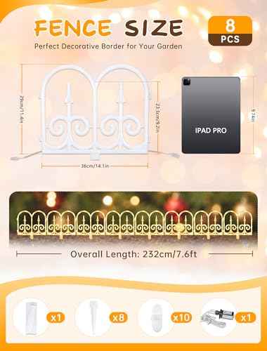 8 Pack Ornate Arch Fence Lights
