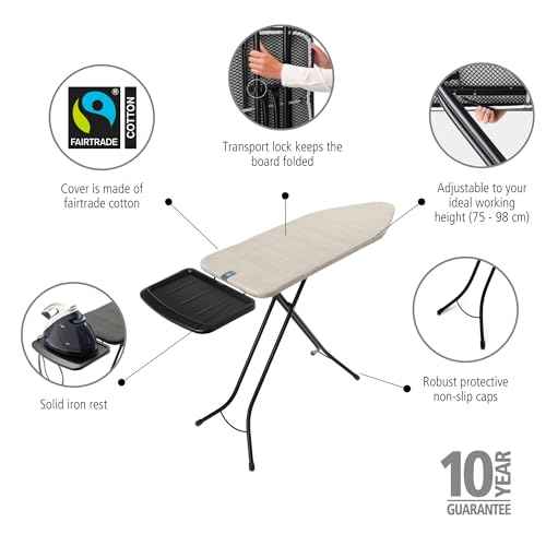 XL Comfort Ironing Board with Solid Steam Generator Rest