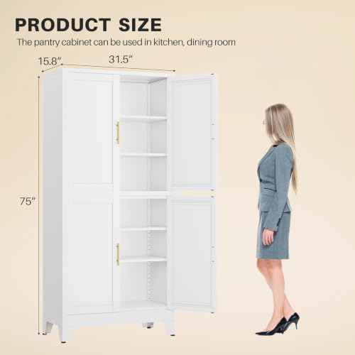 75" Tall Kitchen Pantry Cabinet