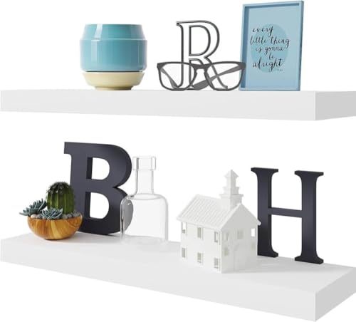 Floating Wall Shelves 24 x 6 Inch (2 Count)