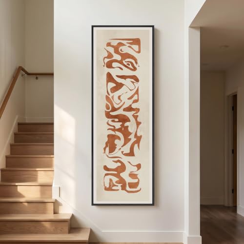 Large Framed Wabi Sabi Terracotta Abstract Wall Art