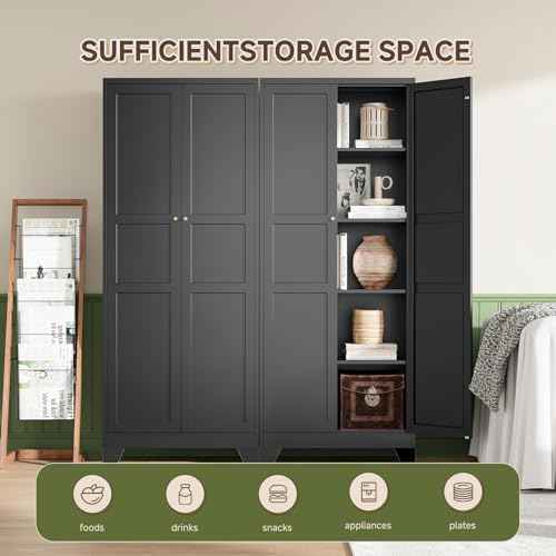 75" H Metal Storage Cabinet with 2 Doors and 4 Shelves