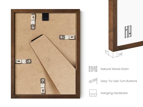 6x8 Walnut Oak Wooden Picture Frame (4 Count)