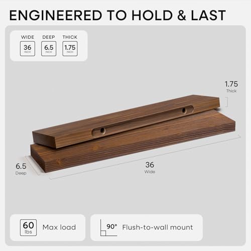 36 Inch Floating Shelves (2 Count)