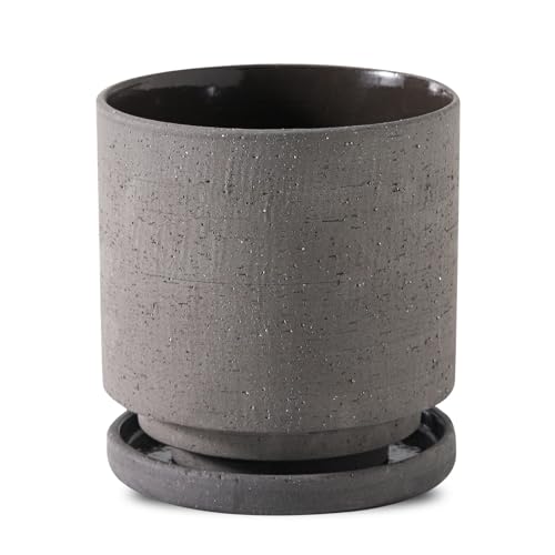 Ceramic Plant Pot Drainage Hole & Saucer for Indoor Plants