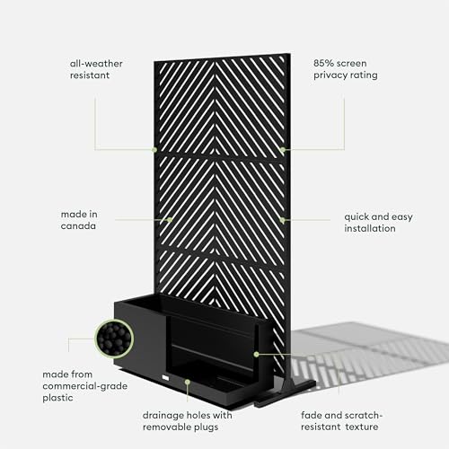 Block Series Long Box Planter + Arrow Privacy Screen Set