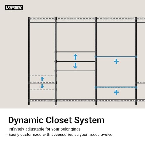V7 Clothing Rack with Shelves Heavy duty Closet for Hanging Clothes