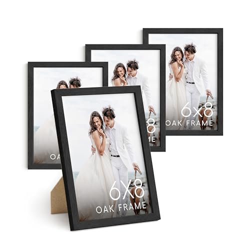 6x8 Black Oak Wooden Frame Set of 4 (4 Count)