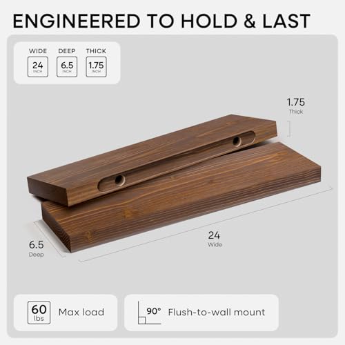 24 Inch Floating Shelves (2 Count)