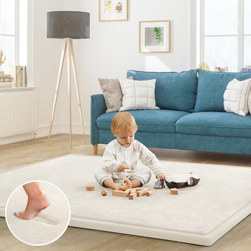 Baby Play Mat for Floor Nursery Rug Muscle Mat Area Rug Playroom Rug 79"x79" Playpen Mat Elastic Foam 1.3" Thick Crawling Mat for Babies