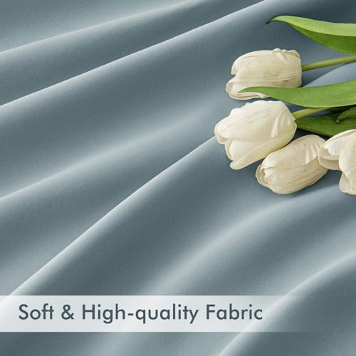 Slate Blue Back Tab Blackout Curtains 52x120 Inch Long 2 Panels Set (2 Count)
