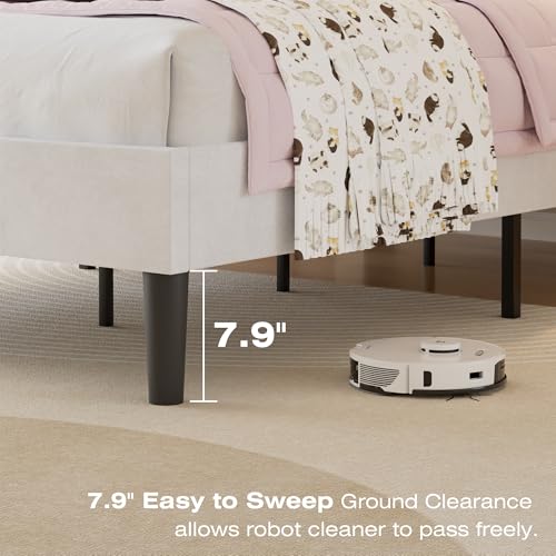 Twin Size Bed Frame with Upholstered Headboard