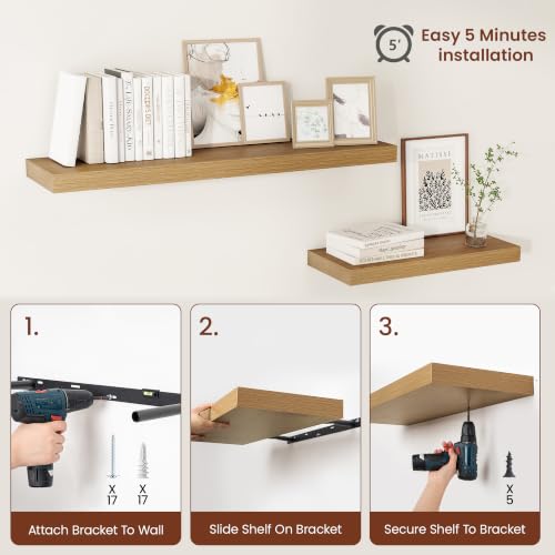 Deep Floating Shelves 40x12” Set of 2 (2 Count)