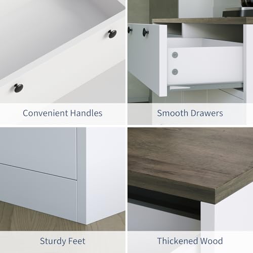 71" Tall Kitchen Pantry Storage Cabinet with Charging Station