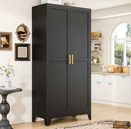 75" Metal Kitchen Pantry Cabinet
