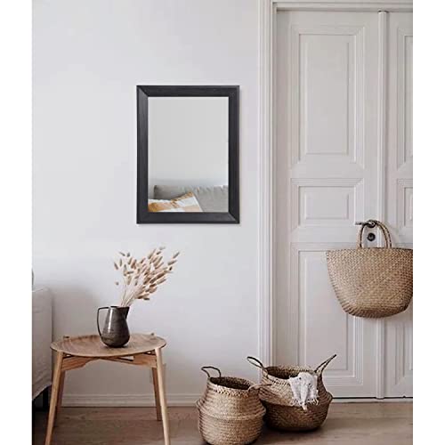 Wall Mirror Black Wood Framed Rectangle Mirrors for Wall 16"x12"