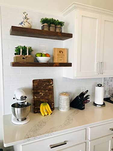 x2 24 Inch Wooden Floating Shelves for Wall