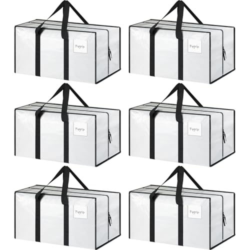 6 Pack Extra Heavy Duty Large Moving Bags with Strong Zipper (6 Count)