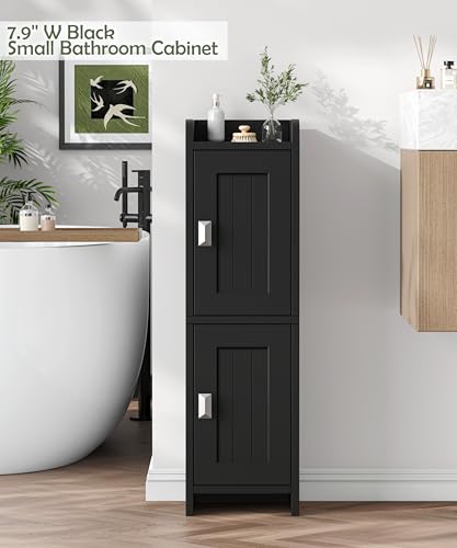Small Bathroom Cabinet Narrow Toilet Paper Organizer Black