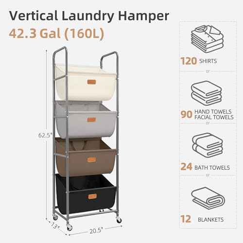 Vertical Rolling Laundry Hamper