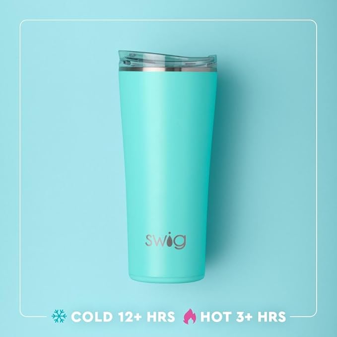 Swig Life 22oz Insulated Tumbler, Travel Coffee Tumbler with Lid, Cup Holder Friendly Travel Coffee Mug, Stainless Steel (Roller Rink)