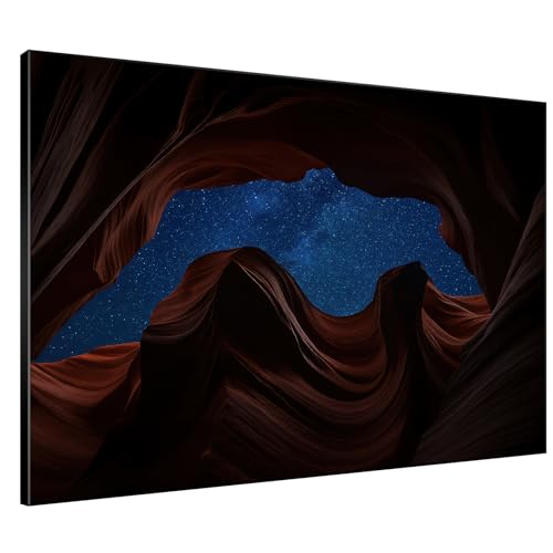 60"x72" Extra Large Framed Wall Art Starry Night Sky Through Antelope Canyon Rock Arch for Home Living Room Bedroom Decor