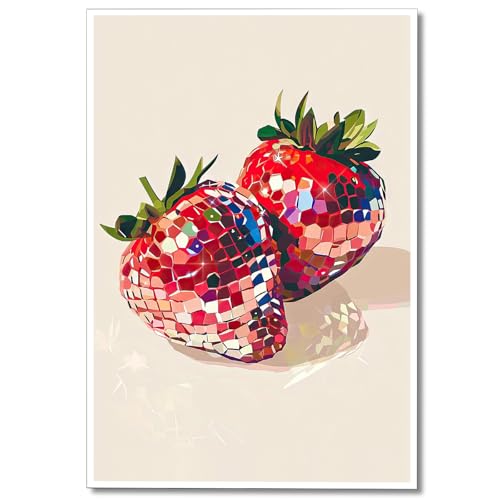 Funky Red Strawberry Disco Wall Art