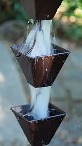 Nutshell Stores Medium Square Cups Rain Chain - Bronze - 11 Feet