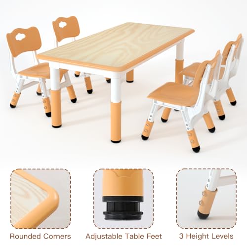 Kids Study Table and 4 Chairs Set