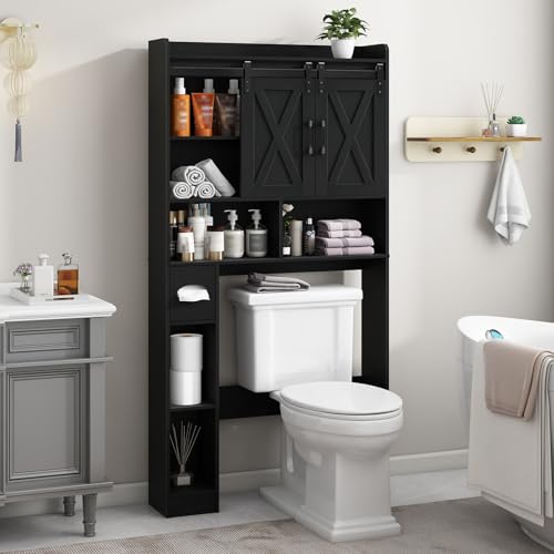 Over The Toilet Storage Cabinet with Sliding Doors