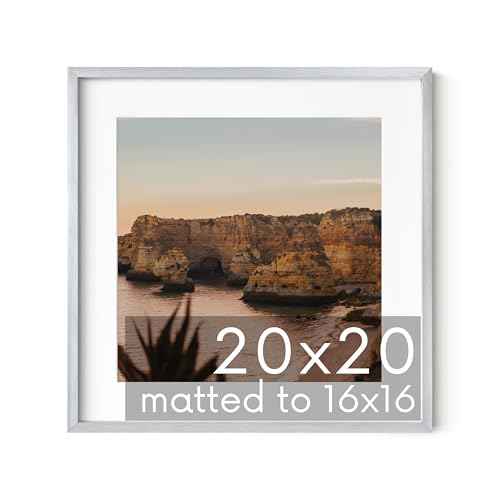 20x20 Silver Metal Picture Frame Matted to 16x16
